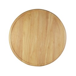 Ξύλινο Στρογγυλό Πιάτο Με Τοίχωμα Από Ξύλο Rubberwood Φ40 Εκ. - 2