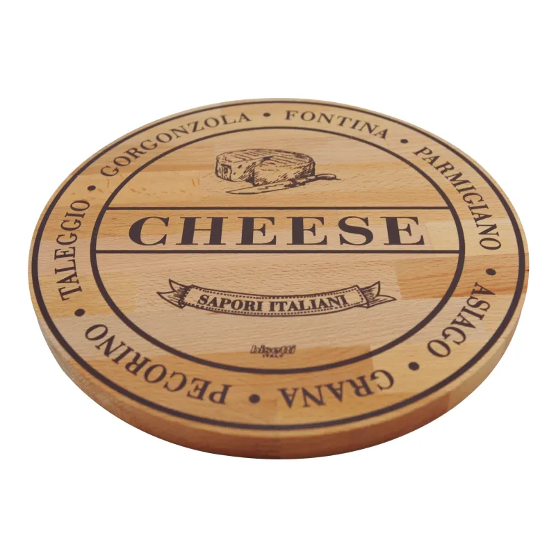Ξύλινο Στρογγυλό Πλατώ Από Οξιά – “Cheese” Φ30 Εκ. - 1 Ξύλινο Στρογγυλό Πλατώ Από Οξιά – “Cheese” Φ30 Εκ. - 1