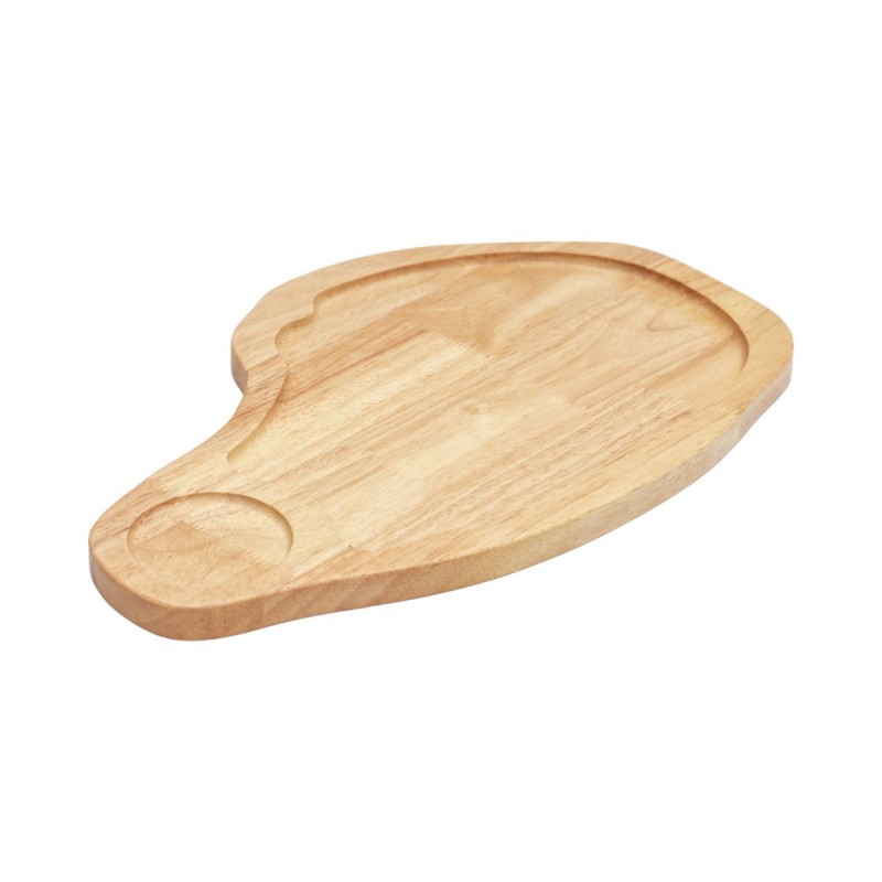Ξύλινο Πιάτο Rubberwood Ακανόνιστο Με Τοίχωμα & ντιπ 45x28 Εκ. - 1 Ξύλινο Πιάτο Rubberwood Ακανόνιστο Με Τοίχωμα & ντιπ 45x28 Εκ. - 1