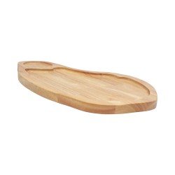 Ξύλινο Πιάτο Rubberwood Ακανόνιστο Με Τοίχωμα & ντιπ 45x28 Εκ. - 7