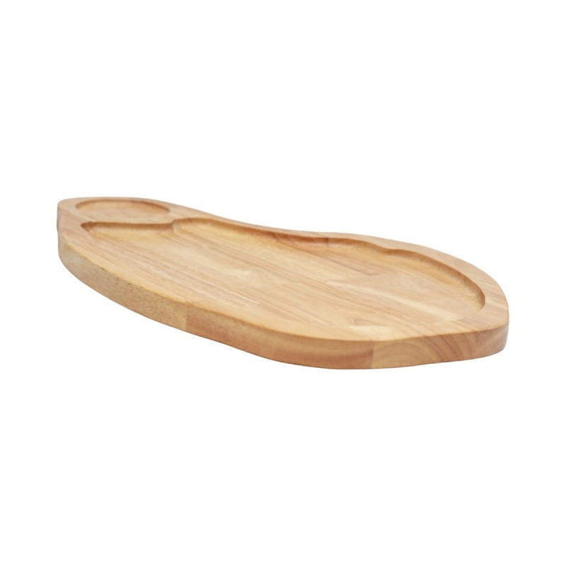 Ξύλινο Πιάτο Rubberwood Ακανόνιστο Με Τοίχωμα & ντιπ 45x28 Εκ. - 7 Ξύλινο Πιάτο Rubberwood Ακανόνιστο Με Τοίχωμα & ντιπ 45x28 Εκ. - 7