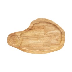 Ξύλινο Πιάτο Rubberwood Ακανόνιστο Με Τοίχωμα & ντιπ 45x28 Εκ. - 8