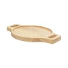 Ξύλινο Στρογγυλό Πιάτο Rubberwood με Τοίχωμα 28x28 Εκ. - 3