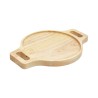 Ξύλινο Στρογγυλό Πιάτο Rubberwood με Τοίχωμα 28x28 Εκ. - 4