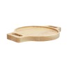 Ξύλινο Στρογγυλό Πιάτο Rubberwood με Τοίχωμα 28x28 Εκ. - 5