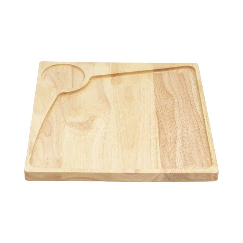 Ξύλινο Πιάτο Rubberwood Τετράγωνο & Θέση για Ντιπ Με Τοίχωμα 25, 30 Εκ. - 4 Ξύλινο Πιάτο Rubberwood Τετράγωνο & Θέση για Ντιπ Με Τοίχωμα 25, 30 Εκ. - 4