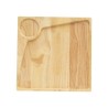 Ξύλινο Πιάτο Rubberwood Τετράγωνο & Θέση για Ντιπ Με Τοίχωμα 25, 30 Εκ. - 1