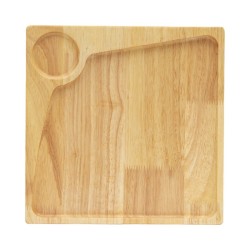 Ξύλινο Πιάτο Rubberwood Τετράγωνο & Θέση για Ντιπ Με Τοίχωμα 25, 30 Εκ. - 8