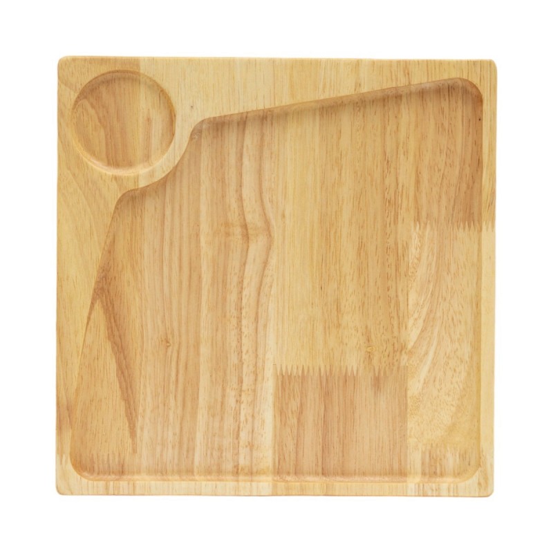 Ξύλινο Πιάτο Rubberwood Τετράγωνο & Θέση για Ντιπ Με Τοίχωμα 25, 30 Εκ. - 8 Ξύλινο Πιάτο Rubberwood Τετράγωνο & Θέση για Ντιπ Με Τοίχωμα 25, 30 Εκ. - 8