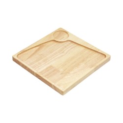 Ξύλινο Πιάτο Rubberwood Τετράγωνο & Θέση για Ντιπ Με Τοίχωμα 25, 30 Εκ. - 9