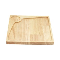 Ξύλινο Πιάτο Rubberwood Τετράγωνο & Θέση για Ντιπ Με Τοίχωμα 25, 30 Εκ. - 10