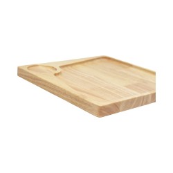 Ξύλινο Πιάτο Rubberwood Τετράγωνο & Θέση για Ντιπ Με Τοίχωμα 25, 30 Εκ. - 12