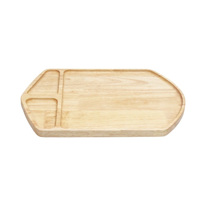 Ξύλινο Πιάτο Άγκυρα Rubberwood Με Τοίχωμα & 2 θέσεις 40x27 εκ. - 6