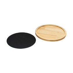 Ξύλινο Στρογγυλό Πλατό Rubberwood Με Πέτρα 34x34 Εκ. - 7