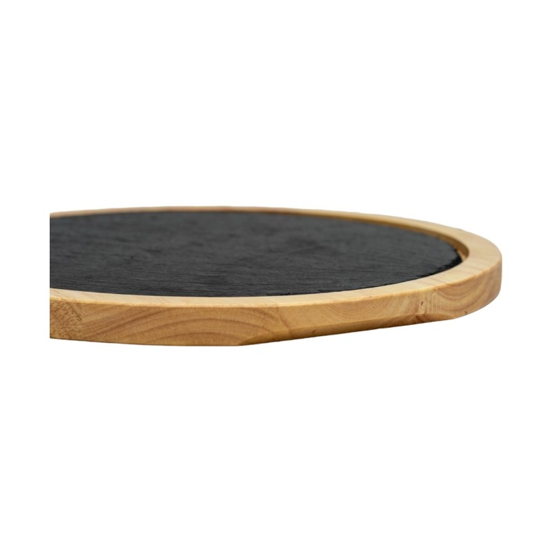 Ξύλινο Στρογγυλό Πλατό Rubberwood Με Πέτρα 34x34 Εκ. - 10