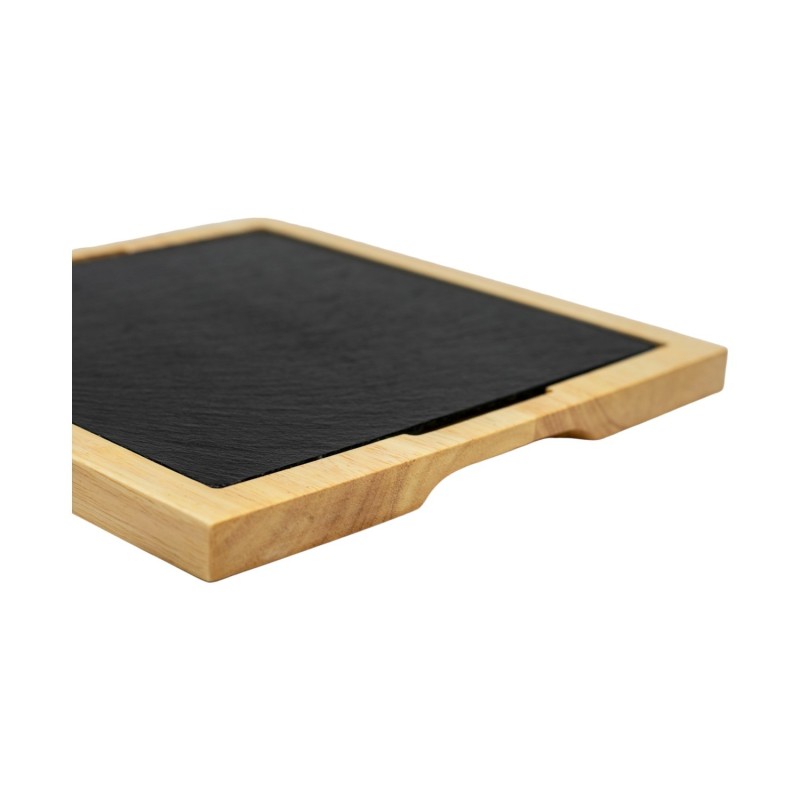 Ξύλινο Τετράγωνο Πλατό Rubberwood Με Πέτρα 29x29 Εκ. - 6 Ξύλινο Τετράγωνο Πλατό Rubberwood Με Πέτρα 29x29 Εκ. - 6