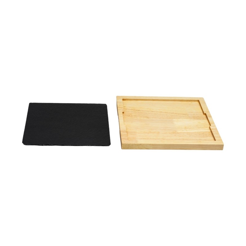 Ξύλινο Τετράγωνο Πλατό Rubberwood Με Πέτρα 29x29 Εκ. - 7 Ξύλινο Τετράγωνο Πλατό Rubberwood Με Πέτρα 29x29 Εκ. - 7