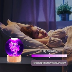 Φωτιστικά νυκτός με γυάλινη μπάλα ΄Ζώδια σε ξύλινη βάση με 16 χρώματα RGB - 6