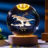 Φωτιστικό νυκτός με γυάλινη μπάλα Γη σε ξύλινη βάση με 16 χρώματα RGB - 9