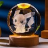 Φωτιστικό νυκτός με γυάλινη μπάλα Pikachu σε ξύλινη βάση με 16 χρώματα RGB - 3