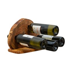 one-of-a-kind χειροποίητη ξύλινη Βάση για Κρασί, 4 Θέσεων, από Ελιά 33x16x24 εκ. - 4