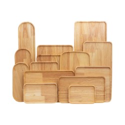 Ξύλινα Ορθογώνια Πιάτα Rubberwood Με Τοίχωμα 25, 27, 30, 35, 38, 42, 45, 50, 60 Εκ. - 92