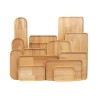 Ξύλινα Ορθογώνια Πιάτα Rubberwood Με Τοίχωμα 25, 27, 30, 35, 38, 42, 45, 50, 60 Εκ. - 92