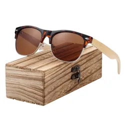 Γυαλιά Ηλίου Leopard με Καφέ Φακό από ξύλο Bamboo - 2