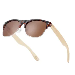 Γυαλιά Ηλίου Leopard με Καφέ Φακό από ξύλο Bamboo - 3