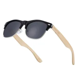Γυαλιά Ηλίου με μαύρο σκελετό και Polarized Φακό με σκελετό καρυδιάς - 1