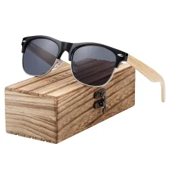 Γυαλιά Ηλίου με μαύρο σκελετό και Polarized Φακό με σκελετό καρυδιάς - 5