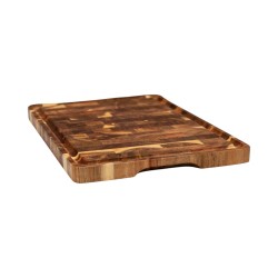 Ξύλινο πλατώ Σερβιρίσματος Mix End Grain Ακακίας Καρυδιάς Rubberowood Με Αυλάκι 35, 40, 45 Εκ. - 5