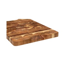 Ξύλινο πλατώ Σερβιρίσματος Mix End Grain Ακακίας Καρυδιάς Rubberowood Με Αυλάκι 35, 40, 45 Εκ. - 9