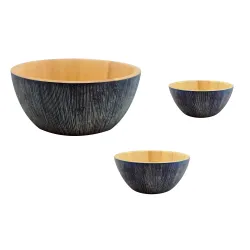 Ξύλινα Μπλε Μπολ Από Rubberwood 15, 17, 25, 30, 35 Εκ.