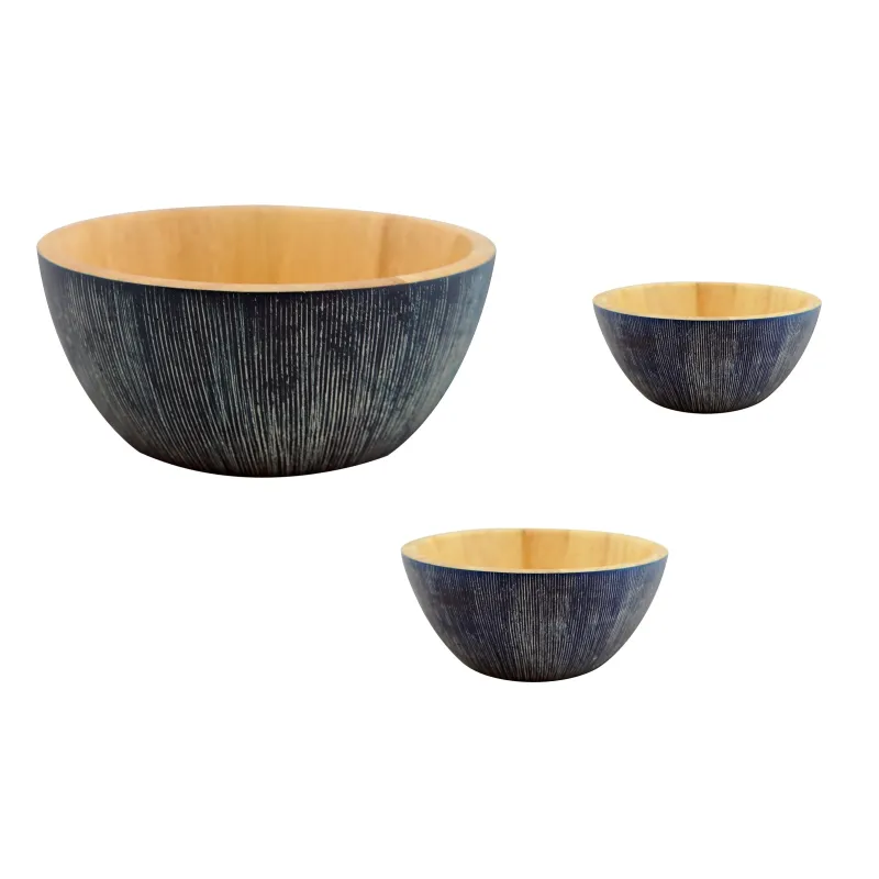 Ξύλινα Μπλε Μπολ Από Rubberwood 15, 17, 25, 30, 35 Εκ. Ξύλινα Μπλε Μπολ Από Rubberwood 15, 17, 25, 30, 35 Εκ.