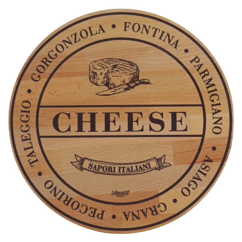 Ξύλινο Στρογγυλό Πλατώ Από Οξιά – “Cheese” Φ30 Εκ. - 2 Ξύλινο Στρογγυλό Πλατώ Από Οξιά – “Cheese” Φ30 Εκ. - 2