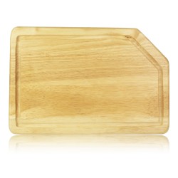Ξύλινο Πιάτο Rubberwood Με Αυλάκι 36x24 Εκ. - 2