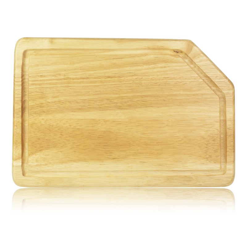 Ξύλινο Πιάτο Rubberwood Με Αυλάκι 36x24 Εκ. - 2 Ξύλινο Πιάτο Rubberwood Με Αυλάκι 36x24 Εκ. - 2