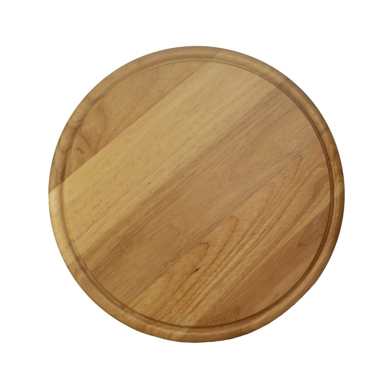 Ξύλινο Στρογγυλό Πιάτο Με Αυλάκι Από Ξύλο Rubberwood Φ26 Εκ. - 2 Ξύλινο Στρογγυλό Πιάτο Με Αυλάκι Από Ξύλο Rubberwood Φ26 Εκ. - 2