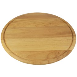 Ξύλινο Στρογγυλό Πιάτο Με Αυλάκι Από Ξύλο Rubberwood Φ45 Εκ. - 1