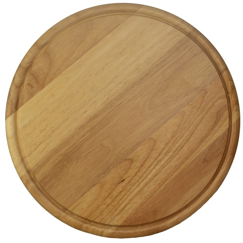 Ξύλινο Στρογγυλό Πιάτο Με Αυλάκι Από Ξύλο Rubberwood Φ45 Εκ. - 2 Ξύλινο Στρογγυλό Πιάτο Με Αυλάκι Από Ξύλο Rubberwood Φ45 Εκ. - 2