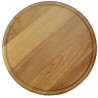 Ξύλινο Στρογγυλό Πιάτο Με Αυλάκι Από Ξύλο Rubberwood Φ45 Εκ. - 2