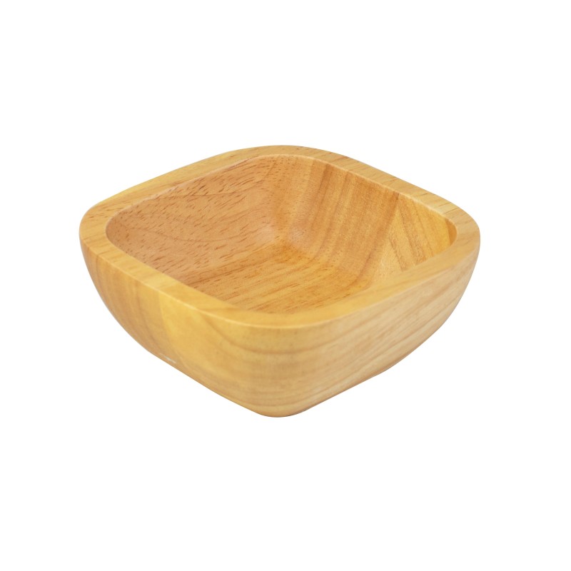 Ξύλινο Τετράγωνο Μπολ από Rubberwood 9x4 εκ. - 2