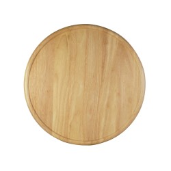 Ξύλινο Στρογγυλό Πιάτο Με Τοίχωμα Από Ξύλο Rubberwood Φ35 Εκ. - 2
