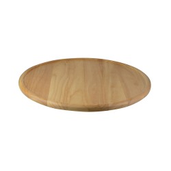 Ξύλινο Στρογγυλό Πιάτο Με Τοίχωμα Από Ξύλο Rubberwood Φ35 Εκ. - 1