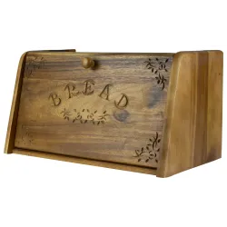 Ξύλινη Ψωμιέρα Σκουρόχρωμη 39x22x21 εκ. - 1
