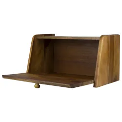 Ξύλινη Ψωμιέρα Σκουρόχρωμη 39x22x21 εκ. - 4