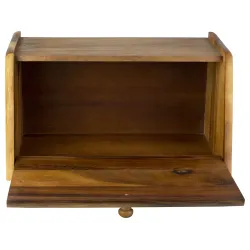 Ξύλινη Ψωμιέρα Σκουρόχρωμη 39x22x21 εκ. - 5