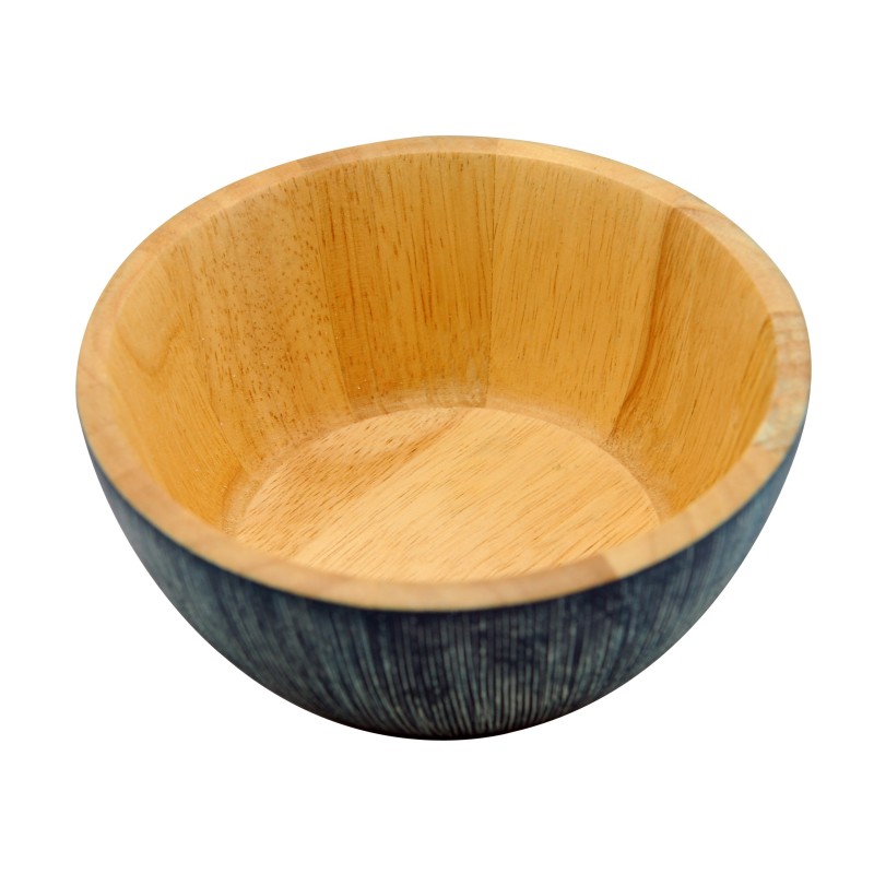 Ξύλινο Μπλε Μπολ Από Rubberwood 25x9 Εκ. - 2 Ξύλινο Μπλε Μπολ Από Rubberwood 25x9 Εκ. - 2