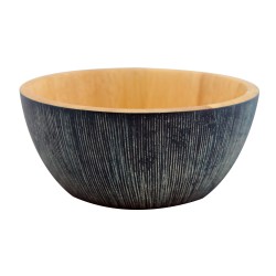 Ξύλινο Μπλε Μπολ Από Rubberwood 25x9 Εκ. - 1